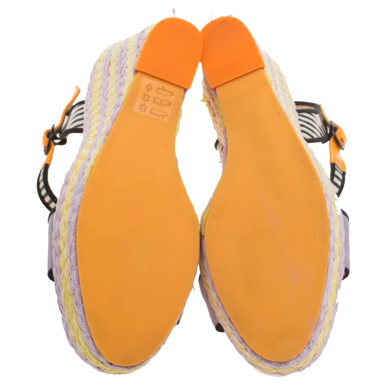 Sophia Webster Multicolor Suede And Patent Leather Lucita Espadrille Wedges Size 36 For Women - Image 6