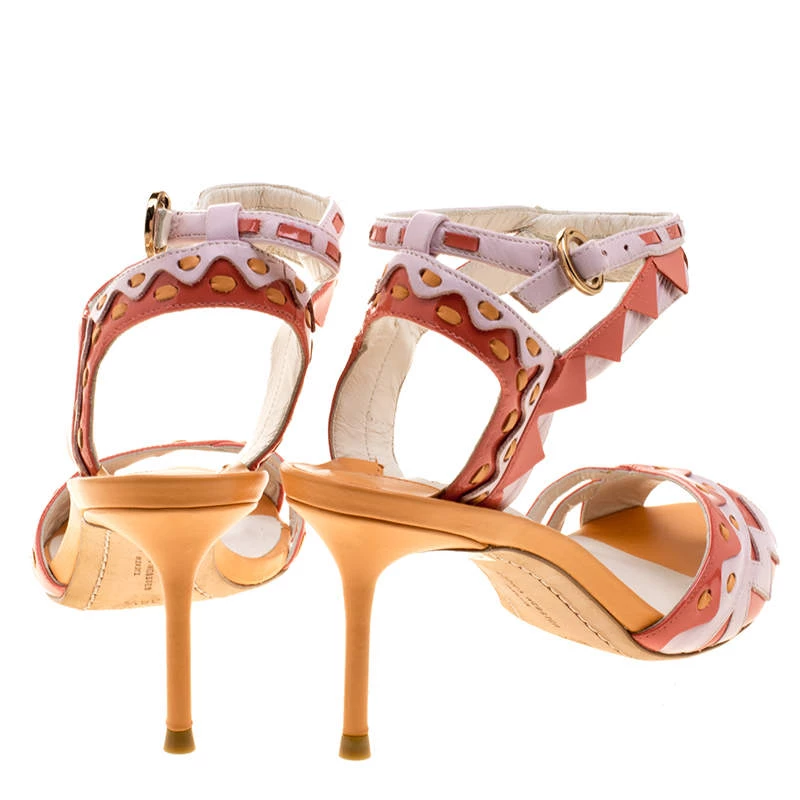 Sophia Webster Multicolor Patent Leather Ankle Straps Sandals Size 36.5 For Women - Image 5