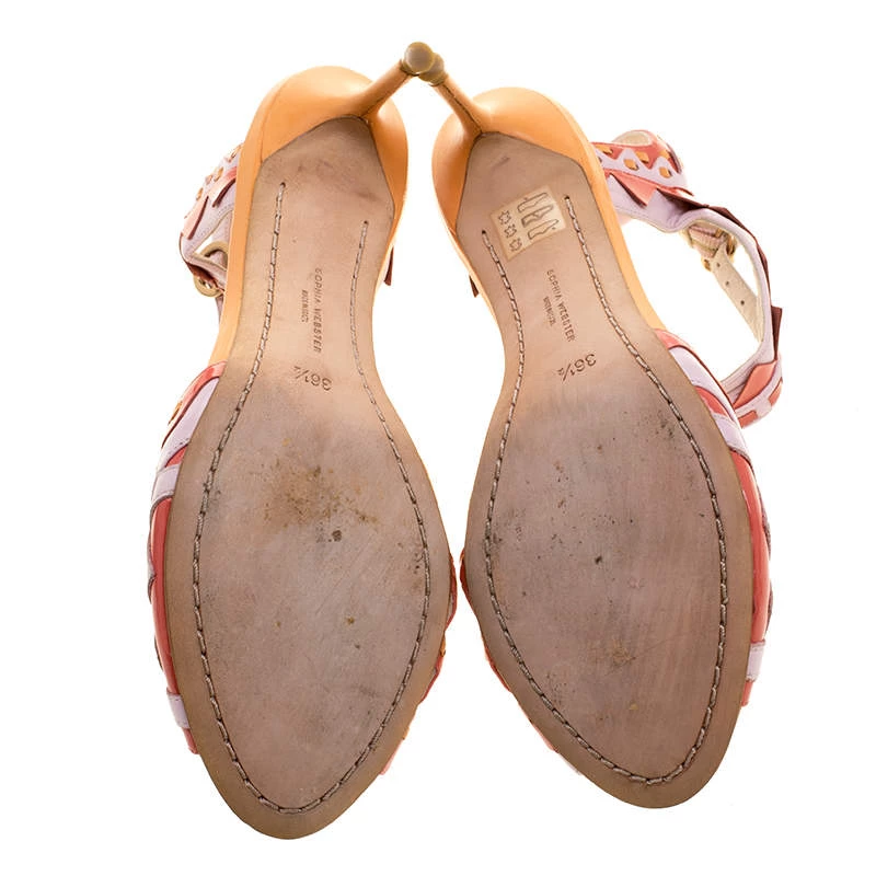 Sophia Webster Multicolor Patent Leather Ankle Straps Sandals Size 36.5 For Women - Image 6