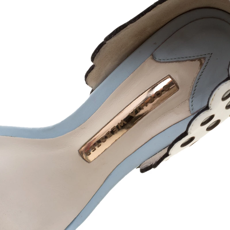 Sophia Webster Multicolor Leather Lilico Flower Embellished Ankle Strap Open Toe Sandals Size 36.5 For Women - Image 7