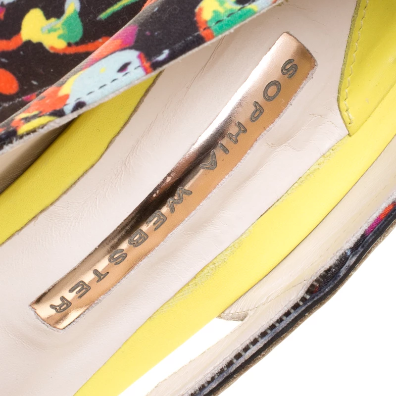 Sophia Webster Multicolor PVC And Fabric Party Like Pollock Peep Toe Pumps Size 37 For Women - Image 7