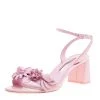 Sophia Webster Pink Leather Lilico Floral Embellished Ankle Wrap Sandals Size 39 For Women