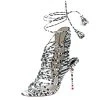 Sophia Webster Monochrome Leather Lacey Tie Up Sandals Size 38 For Women