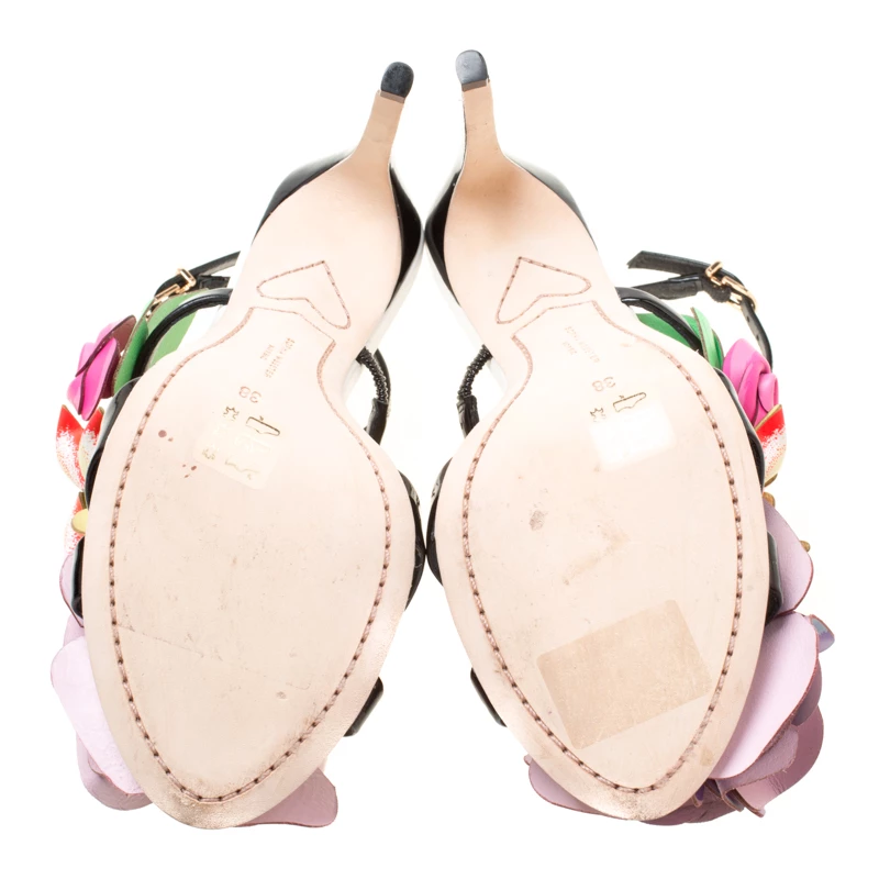 Sophia Webster Multicolor Patent Leather Jumbo Lilico T Strap Sandals Size 38 For Women - Image 6