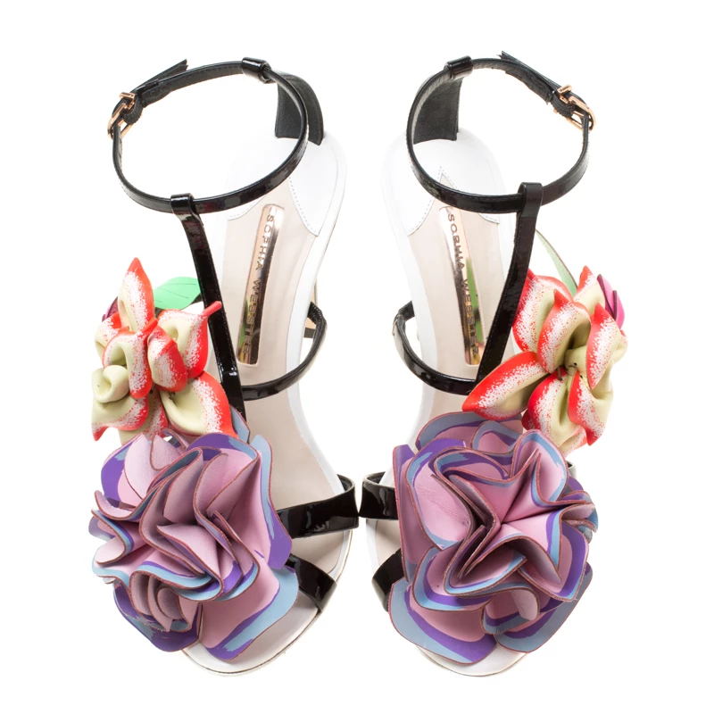 Sophia Webster Multicolor Patent Leather Jumbo Lilico T Strap Sandals Size 38 For Women - Image 3