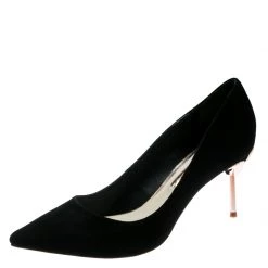 Sophia Webster Black Suede Coco Flamingo Pointed Toe Pumps Size 41.5 For Women