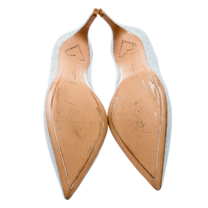 Sophia Webster Metallic Silver Glitter Lola Pointed Toe Pumps Size 41.5 For Women - Image 6