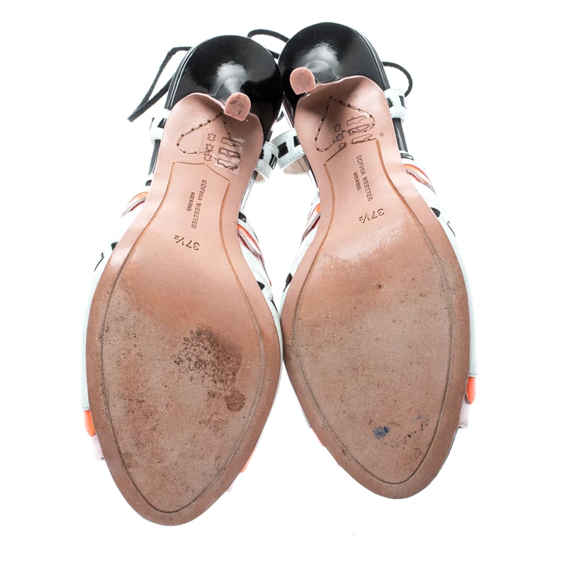 Sophia Webster Multicolor Glitter And Leather Riko Cut Out Sandals Size 37.5 For Women - Image 6