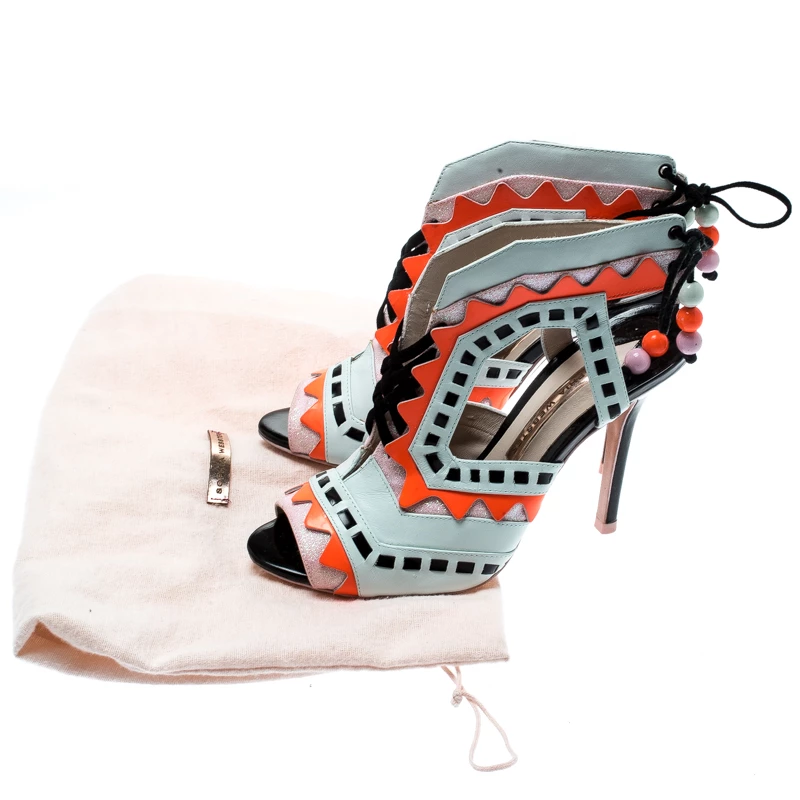 Sophia Webster Multicolor Glitter And Leather Riko Cut Out Sandals Size 37.5 For Women - Image 8