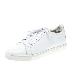 Sophia Webster White Leather Bibi Butterfly Sneakers Size 40 For Women