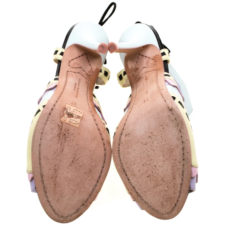 Sophia Webster Multicolor Glitter And Leather Riko Cut Out Sandals Size 37 For Women - Image 6