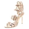 Sophia Webster Metallic Rose Gold Cut Out Leather Birdie Strappy Sandals Size 41 For Women