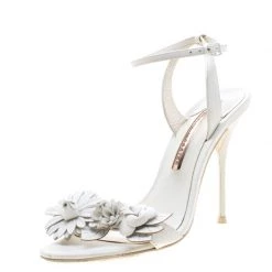 Sophia Webster White Leather Lilico Sandals Size 39.5 For Women