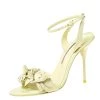 Sophia Webster Green Leather Lilico Applique Ankle Strap Sandals Size 39.5 For Women