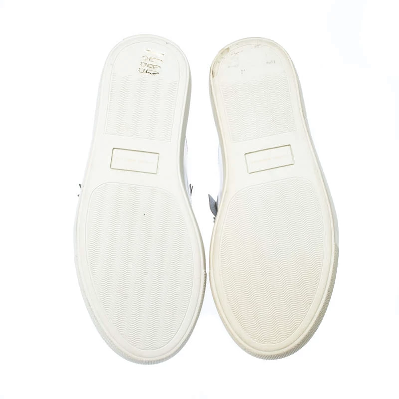 Sophia Webster Metallic Silver Foil Leather Lilico Jessie Sneaker Mules Size 39 For Women - Image 6