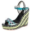 Sophia Webster Multicolor Polka Dot Canvas And Leather Lucita Espadrille Wedges Sandals Size 39 For Women