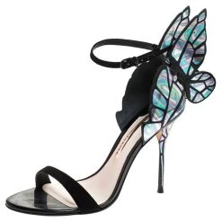 Sophia Webster Multicolor Patent Leather And Black Suede Chiara Butterfly Ankle Strap Sandals Size 38 For Women
