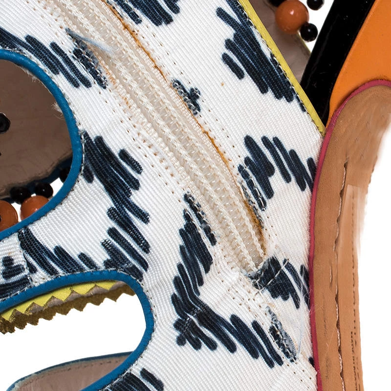 Sophia Webster Multicolor Strappy Leather Beaded Caged Sandals Size 39 For Women - Image 8