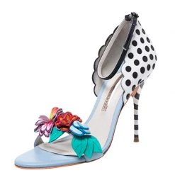 Sophia Webster Multicolor Leather Lilico Flower Embellished Ankle Strap Open Toe Sandals Size 39 For Women
