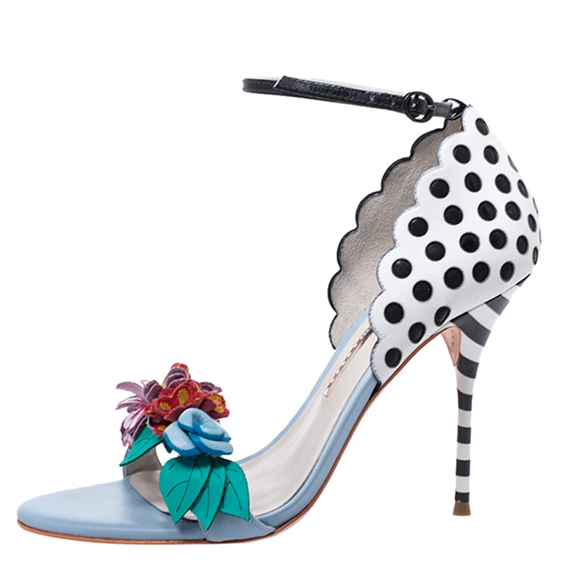 Sophia Webster Multicolor Leather Lilico Flower Embellished Ankle Strap Open Toe Sandals Size 39 For Women - Image 2