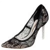 Sophia Webster Black Lace Coco Crystal Pointed Toe Pumps Size 36 For Women