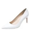 Sophia Webster White Leather Lola Pointed Toe Pumps Size 37.5 For Women
