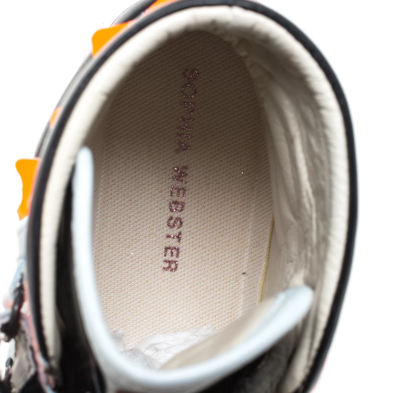 Sophia Webster Multicolor Leather, Patent And Glitter Fabric Riko High Top Sneakers Size 38 For Women - Image 7