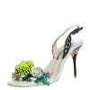 Sophia Webster Multicolor Patent Leather And Leather Lilico Underwater Floral Embellished Slingback Sandals Size 38 For Women
