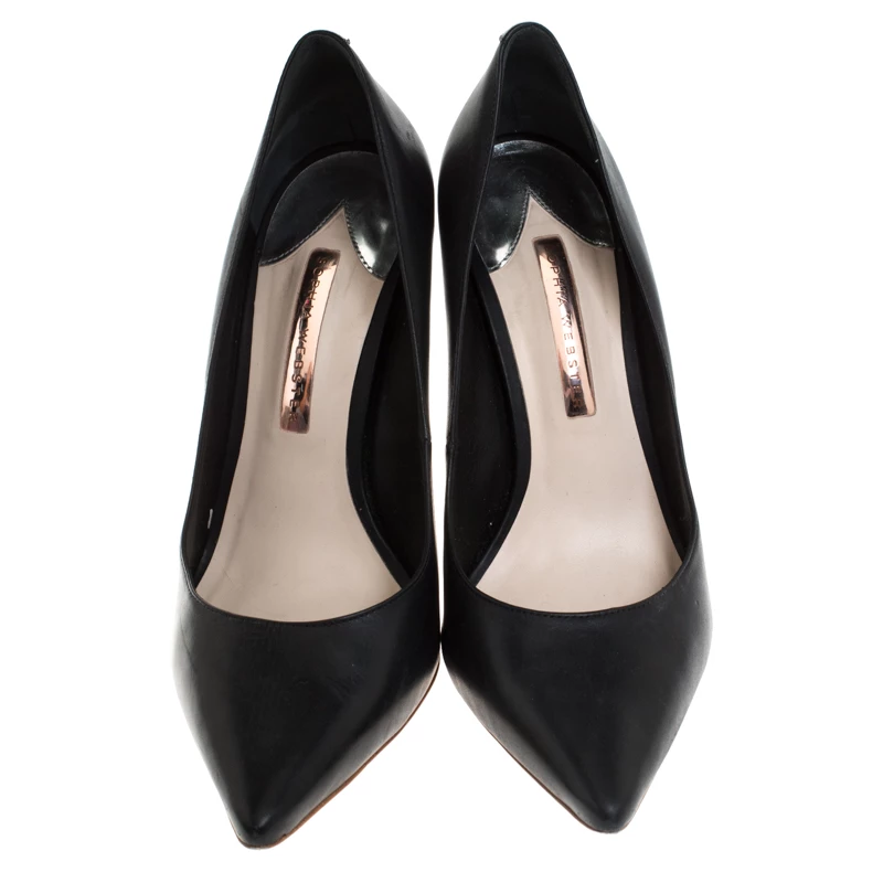 Sophia Webster Black Leather Crystal Embellished Heel Coco Pumps Size 41 For Women - Image 3