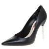 Sophia Webster Black Leather Crystal Embellished Heel Coco Pumps Size 41 For Women