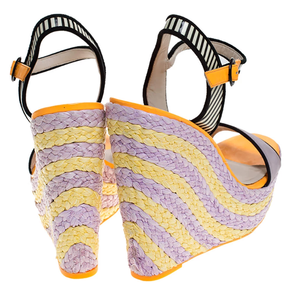 Sophia Webster Multicolor Suede And Patent Leather Lucita Espadrille Wedges Size 41 For Women - Image 5