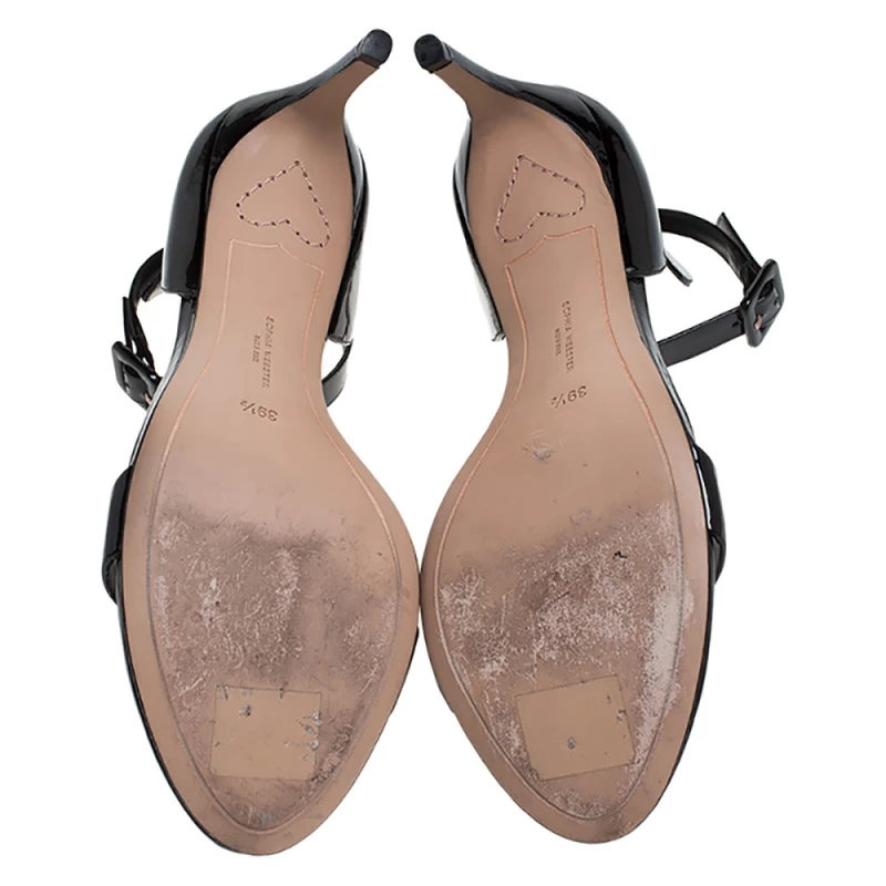 Sophia Webster Black Patent Leather Nicole Sandals Size 39.5 For Women - Image 6