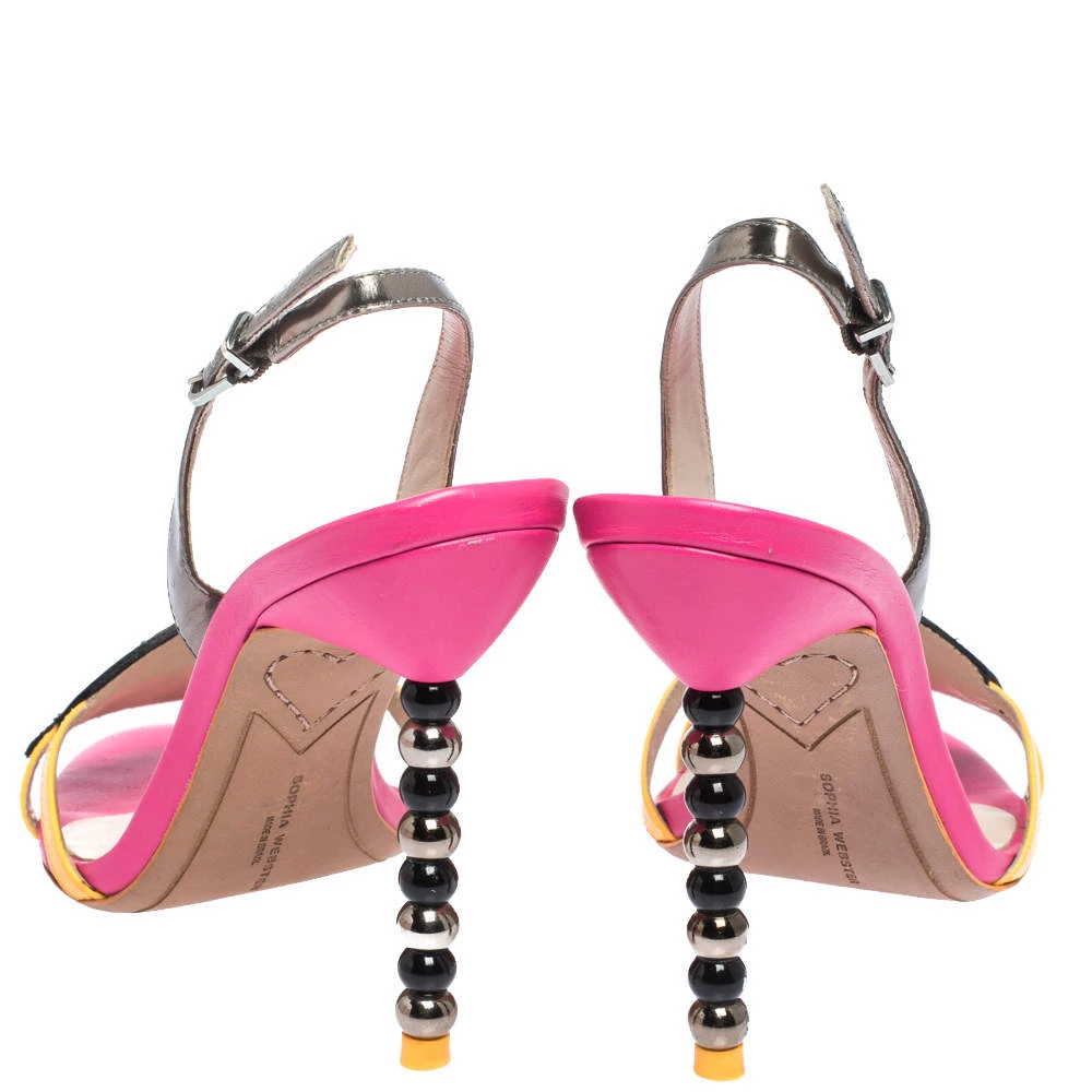 Sophia Webster Multicolor Leather And Patent Oprah Hot Stepper Sandals Size 38 For Women - Image 5