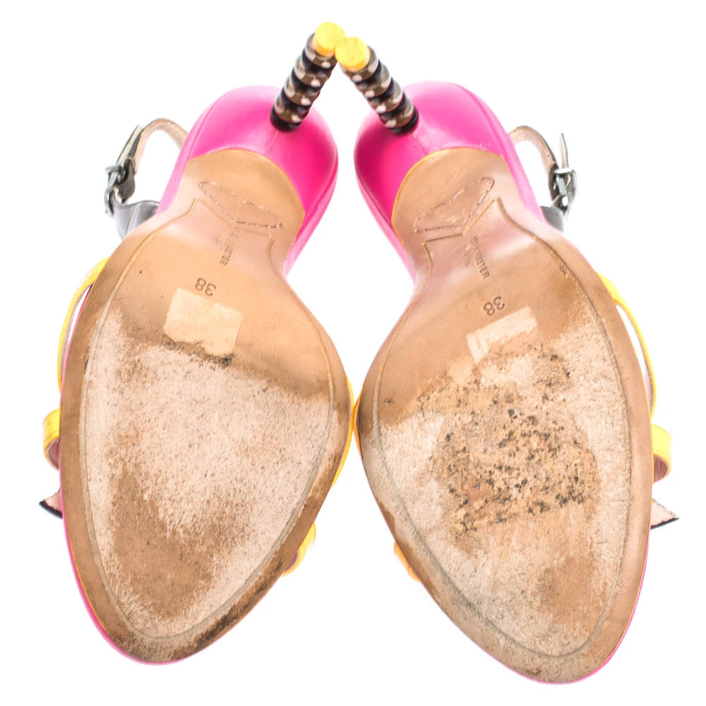 Sophia Webster Multicolor Leather And Patent Oprah Hot Stepper Sandals Size 38 For Women - Image 6