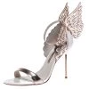 Sophia Webster Metallic Bronze And White Leather Evangeline Wing Ankle Strap Sandals Size 38.5 For Women