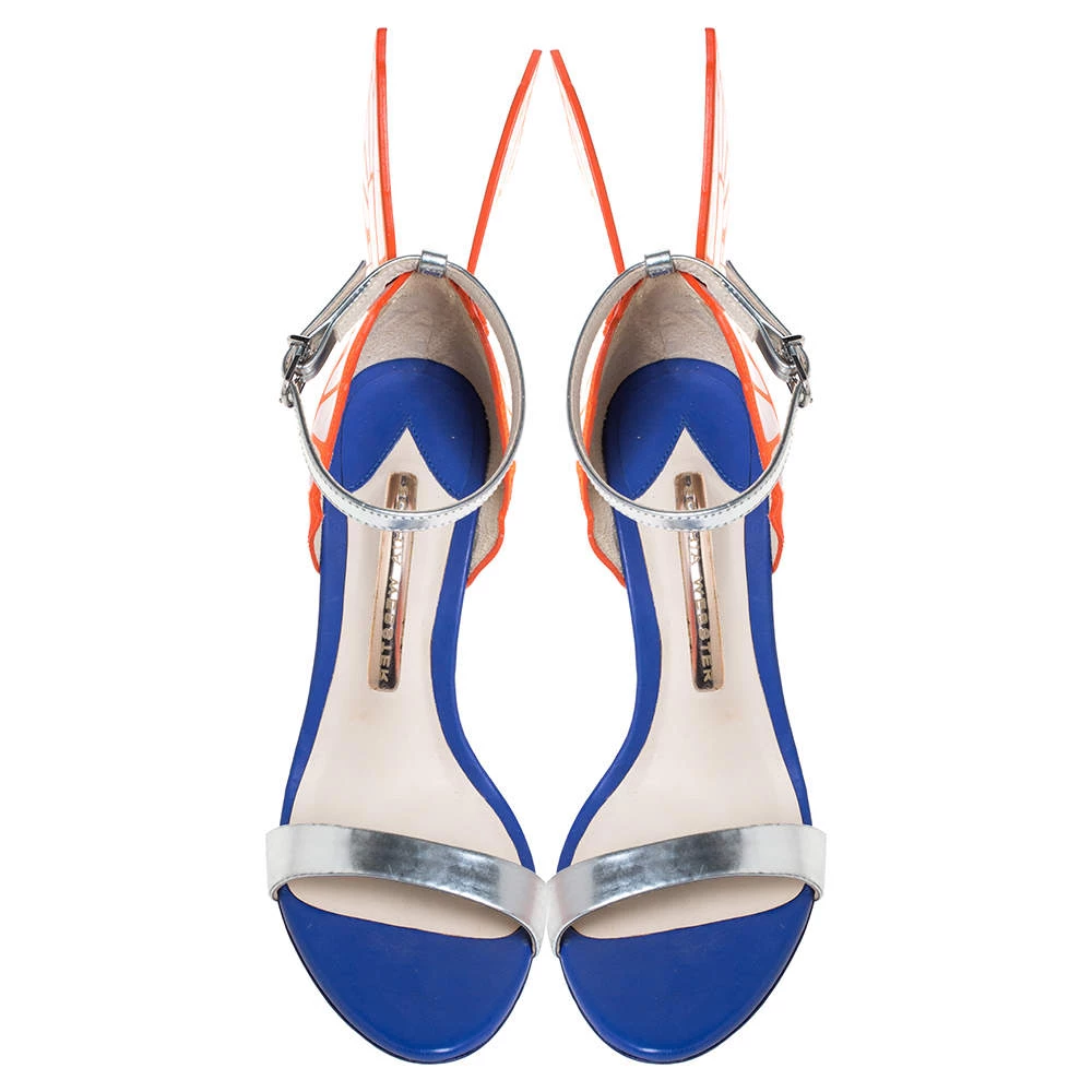 Sophia Webster Multicolor Silver Leather Chiara Butterfly Ankle Strap Sandals Size 36 For Women - Image 3