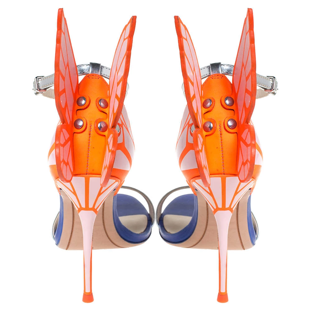 Sophia Webster Multicolor Silver Leather Chiara Butterfly Ankle Strap Sandals Size 36 For Women - Image 5