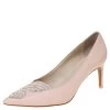 Sophia Webster Light Pink/Silver Leather Bibi Butterfly Pointed Toe Pumps Size 38.5 For Women
