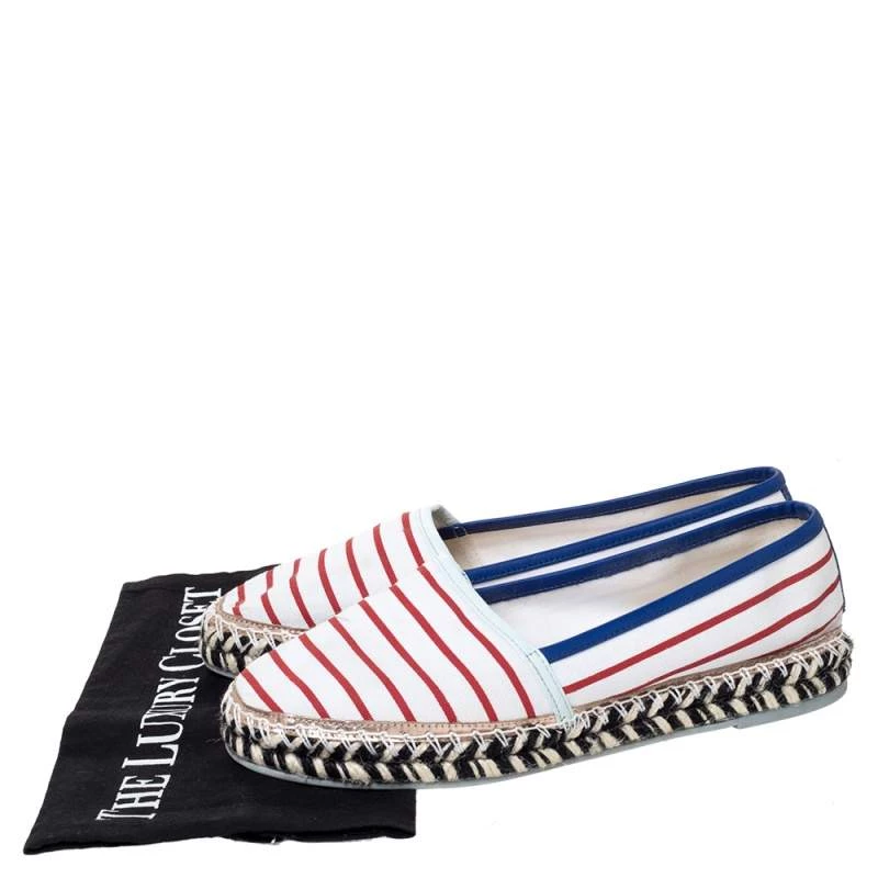 Sophia Webster Multicolor Striped Canvas Platform Espadrille Flats Size 38 For Women - Image 8