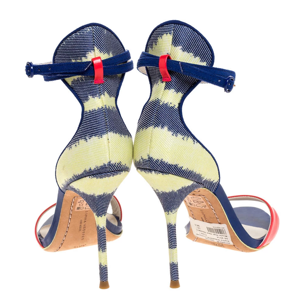 Sophia Webster Multicolor Patent And Canvas Nicole Sandals Size 36.5 For Women - Image 5