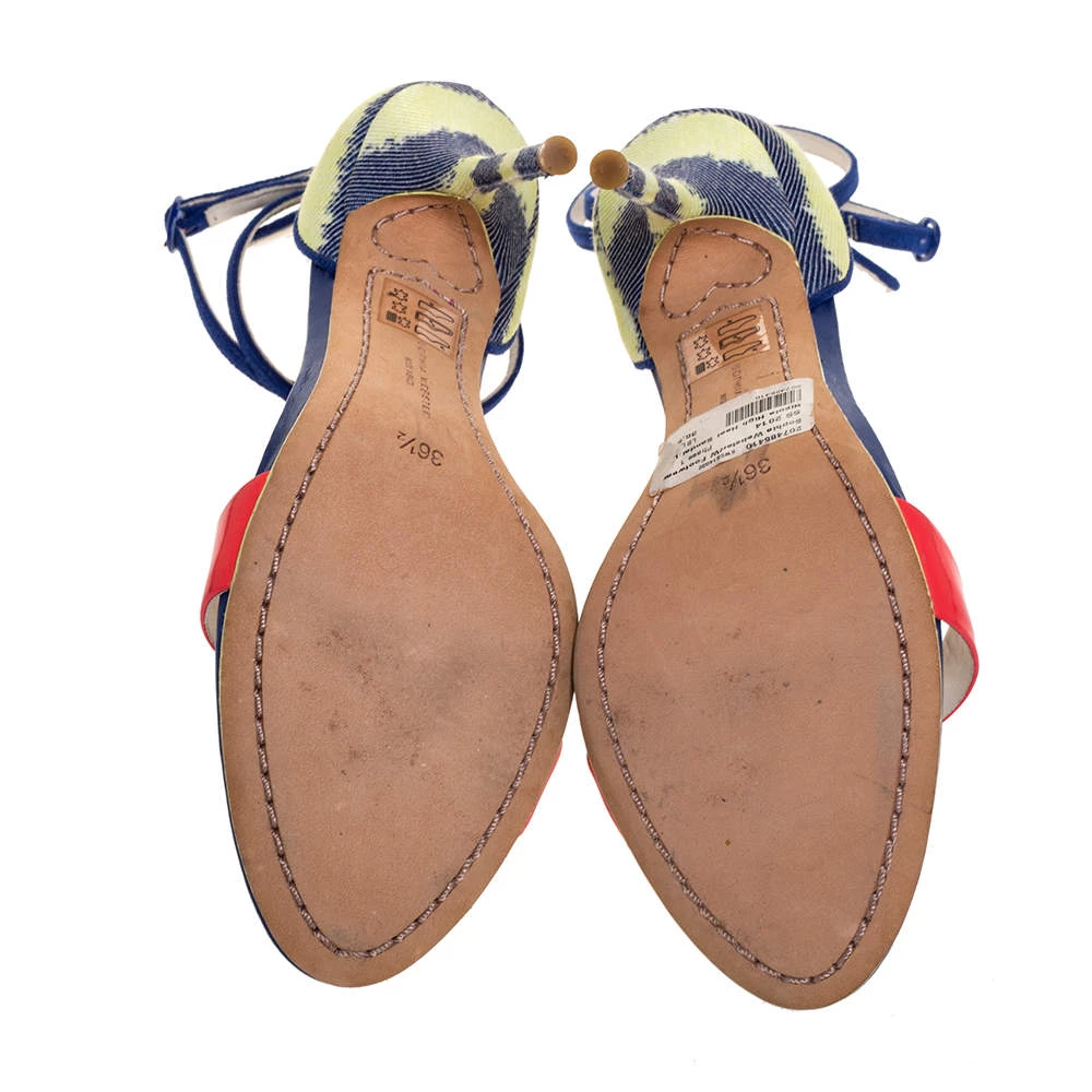 Sophia Webster Multicolor Patent And Canvas Nicole Sandals Size 36.5 For Women - Image 6