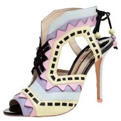 Sophia Webster Multicolor Leather Cutout Ankle Wrap Sandals Size 39 For Women