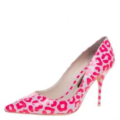 Sophia Webster Lilac And Neon Pink Stripe And Leopard Print Lola Pointed Toe Pumps Size 39 For Women
