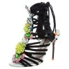 Sophia Webster Multicolor Patent Leather And Suede Lilico Underwater Ankle Wrap Sandals Size 35.5 For Women