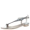 Sophia Webster Metallic Blue/Silver Leather Seraphina Angel Wing Flats Size 41 For Women