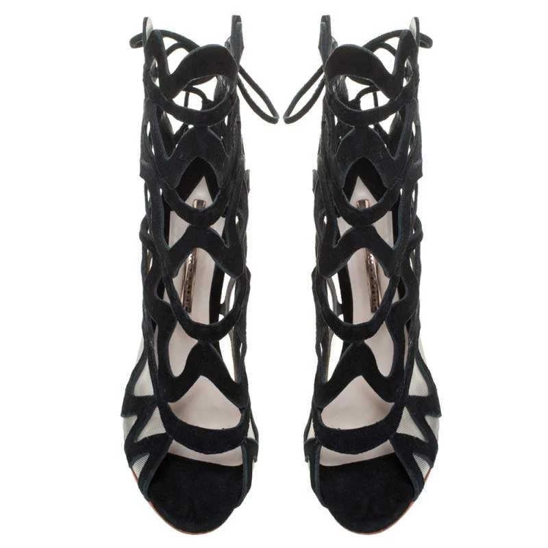 Sophia Webster Black Suede And Mesh Mila Cage Sandals Size 39.5 For Women - Image 3