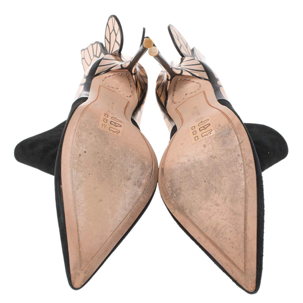 Sophia Webster Black/Rose Gold Suede Chiara Wing Ankle Boots Size 39 For Women - Image 6