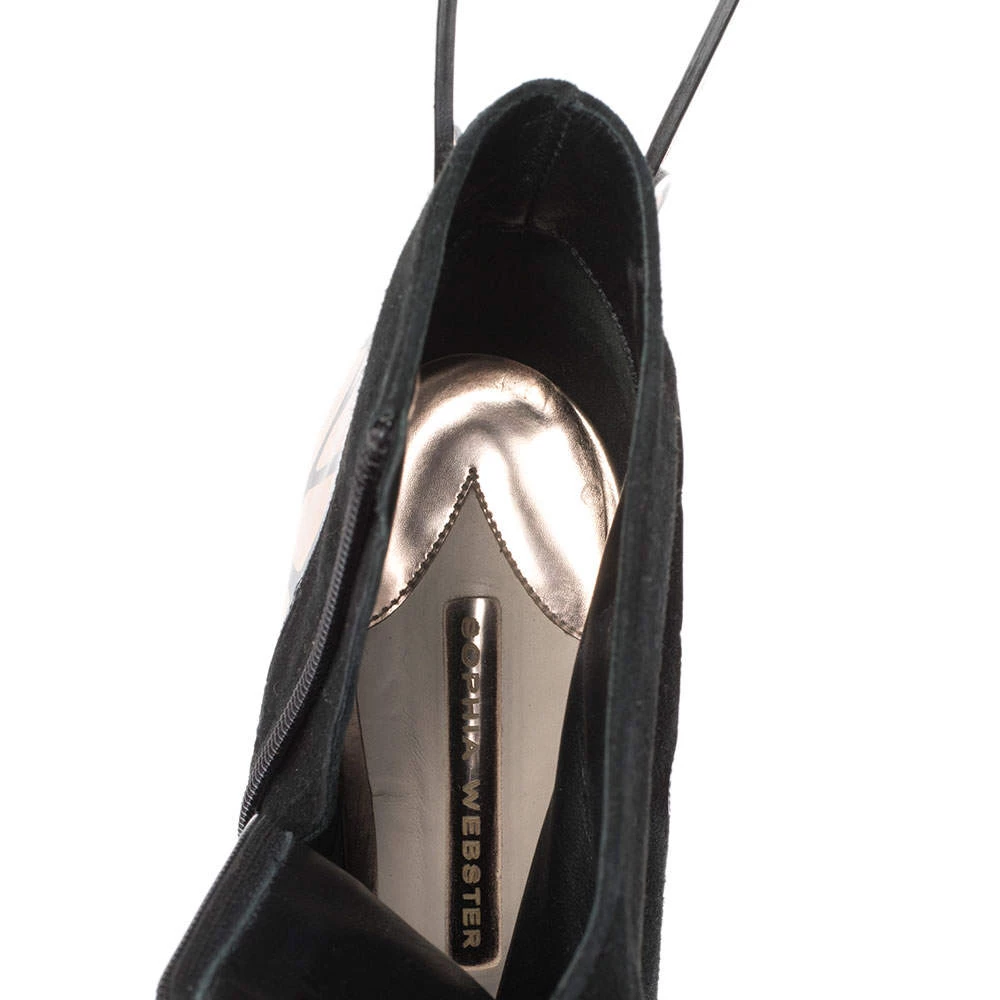 Sophia Webster Black/Rose Gold Suede Chiara Wing Ankle Boots Size 39 For Women - Image 7