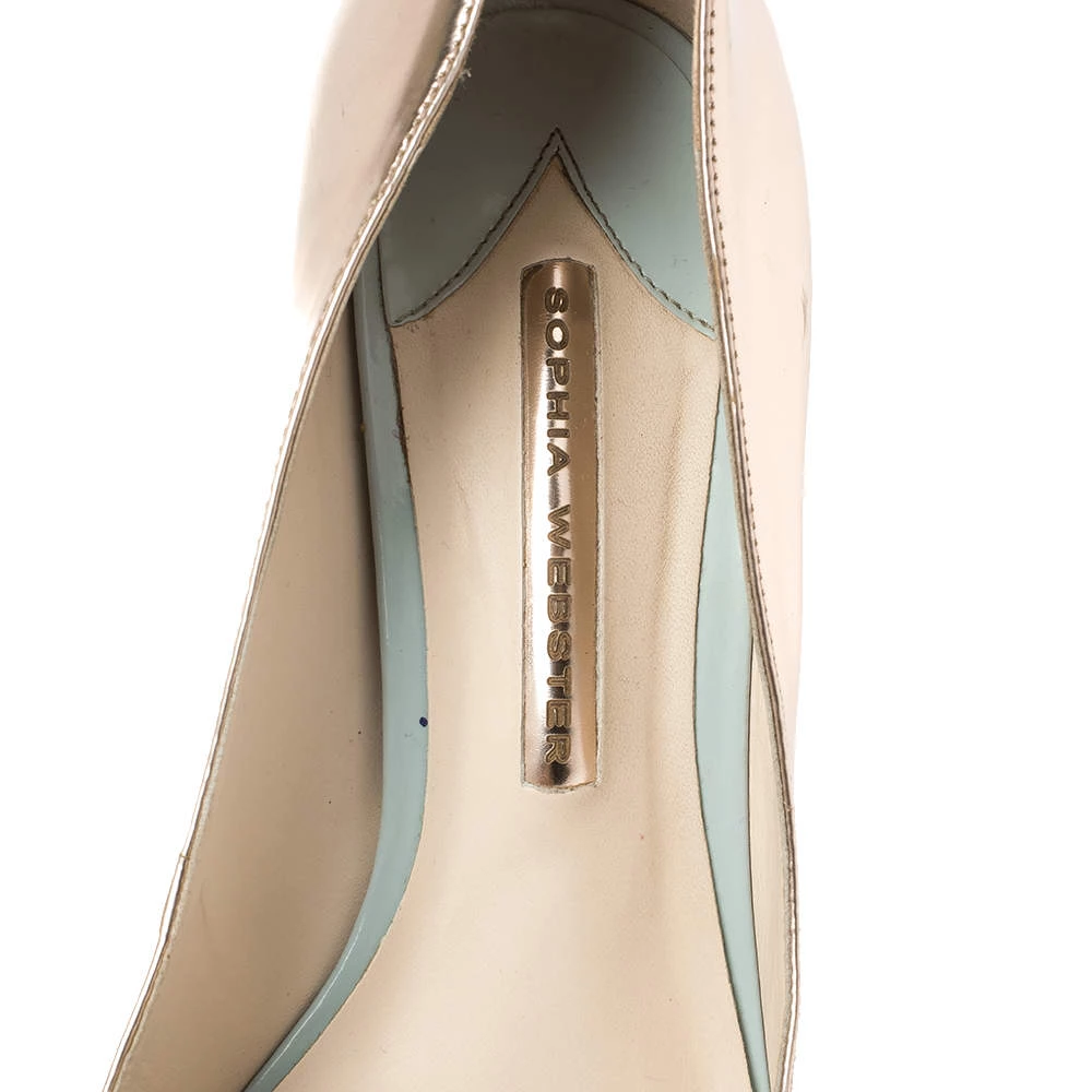 Sophia Webster Metallic Rose Gold Leather Coco Flamingo Pointed Toe Pumps Size 40 For Women - Image 7