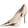 Sophia Webster Metallic Rose Gold Leather Coco Flamingo Pointed Toe Pumps Size 40 For Women